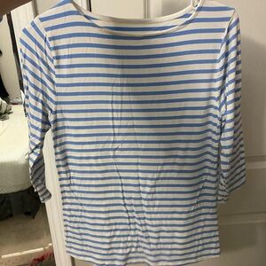 Light blue and white striped top